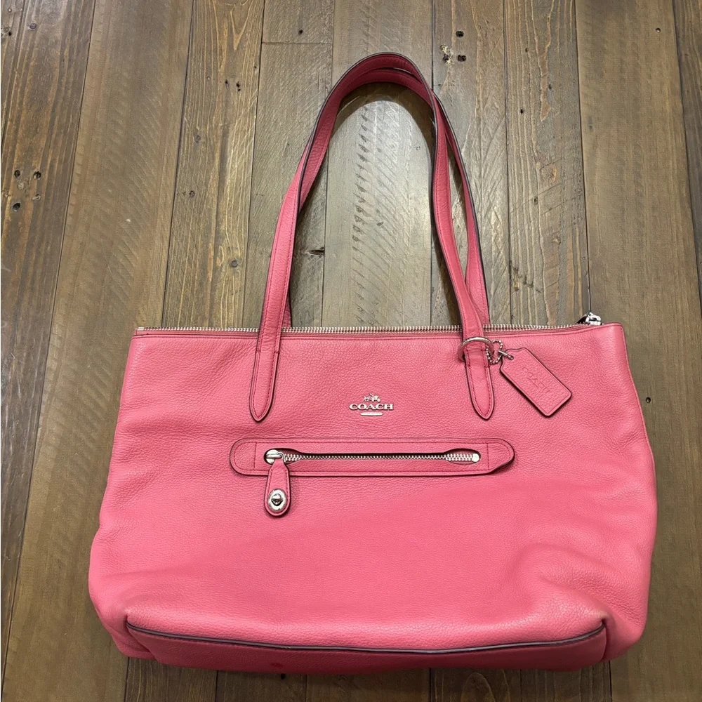 Coach Taylor Tote in Pink Pebbled Leather